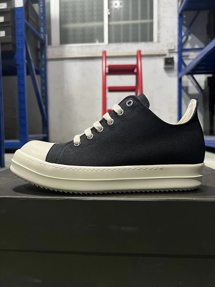 Casual Shoes Men Canvas  Low Top Quality Ro Lace Up Thick Sole Breathable Luxury Designer Classic Trainers Women Flat Sneakers