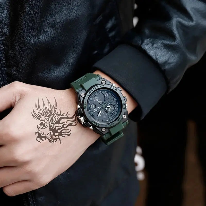 SANDA Top Luxury Watches Men Military Army Mens Watch Waterproof Sport Wristwatch Dual Display Watch Male Relogio Masculino - Sun Studio