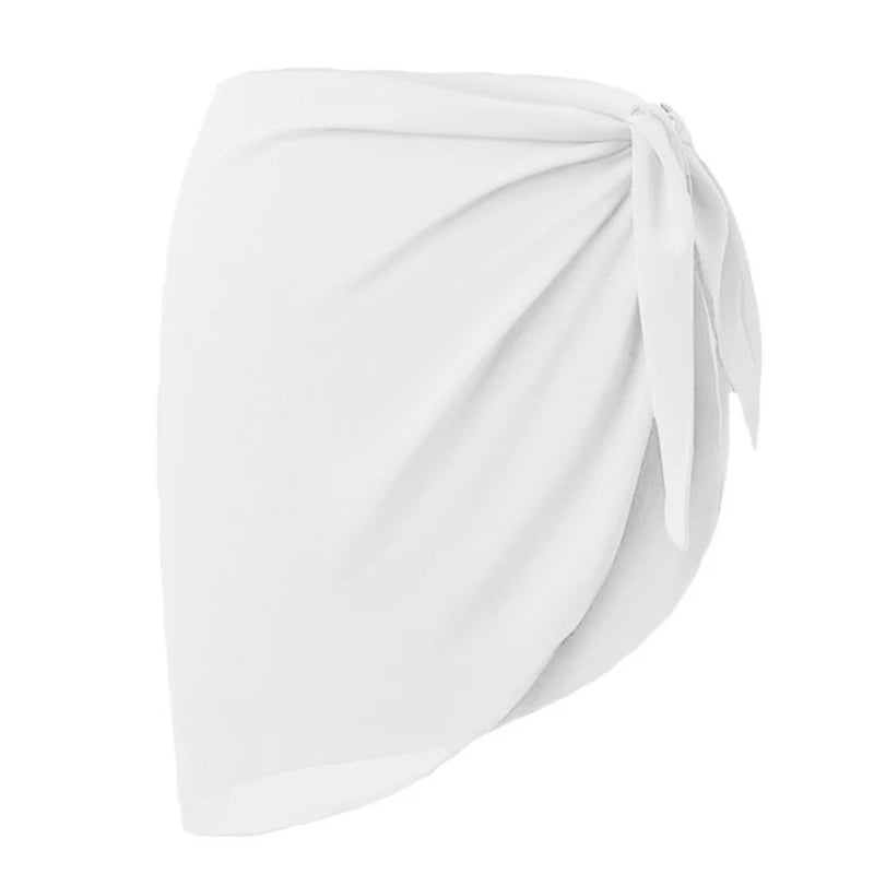 Women Short Sarongs Swimsuit Summer Coverups Beach Bikini Wrap Sheer Short Ladies Skirt Chiffon Scarf Cover Ups For Swimwear - Sun Studio