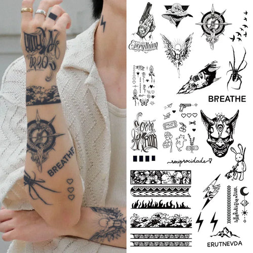 1Set of 20Pcs Waterproof Temporary Tattoo Stickers, Long-lasting Waterproof for One to Two Weeks, Suitable For Arm, Chest, Leg - Sun Studio