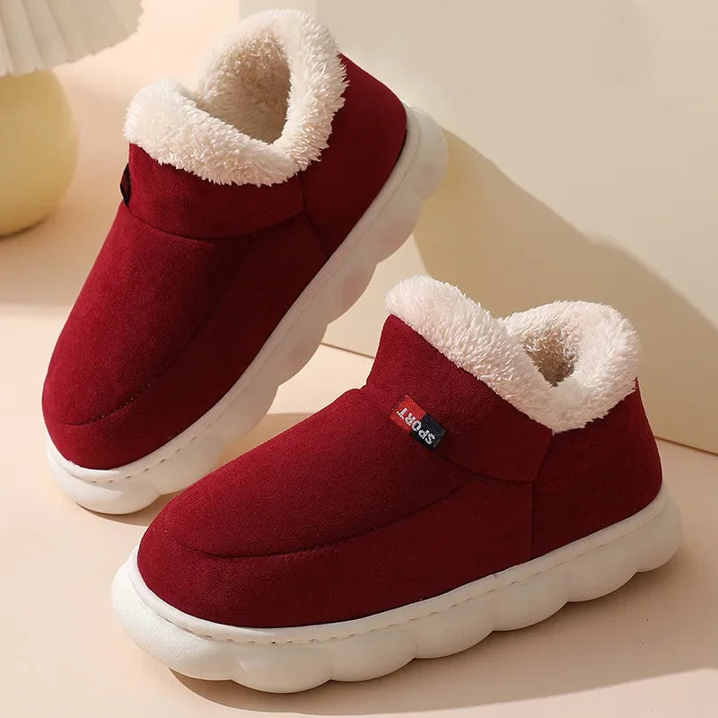 Warm Furry House Slippers Women Men Winter New Fashion Comfort Plush Slippers Home Indoor Outdoor Soft Thick Sole Cotton Shoes - Sun Studio