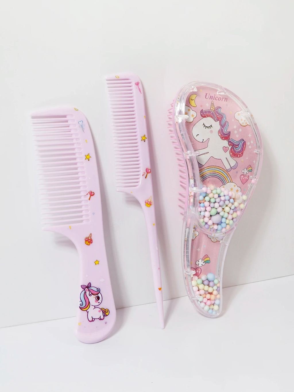 3pcs cartoon comb set, wet and dry dual-use, hair styling, suitable for any hair texture, gift set, special for real hair wigs - Sun Studio
