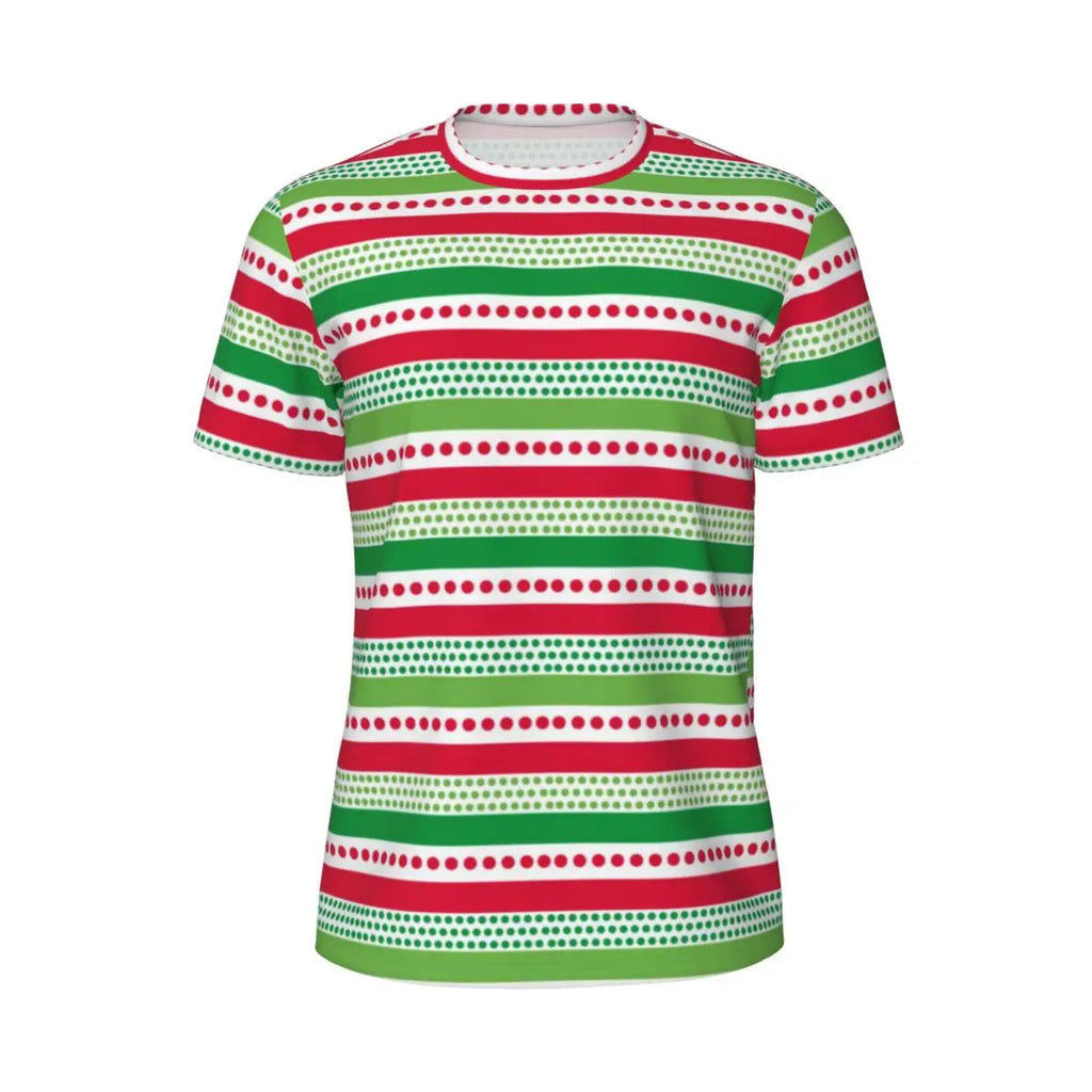 Gym T Shirt For Mens Retro Dots And Stripes T Shirts Fashion Blue Line Design Summer Tees O Neck Basic Graphic Clothes Plus Size