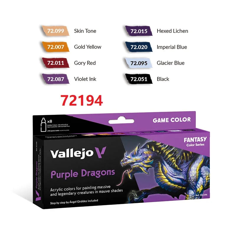 Spani AV vallejo model environmentally friendly water-based Acrylic painti set 8 * 17ml non metallic/game color wash acrylic set - Sun Studio