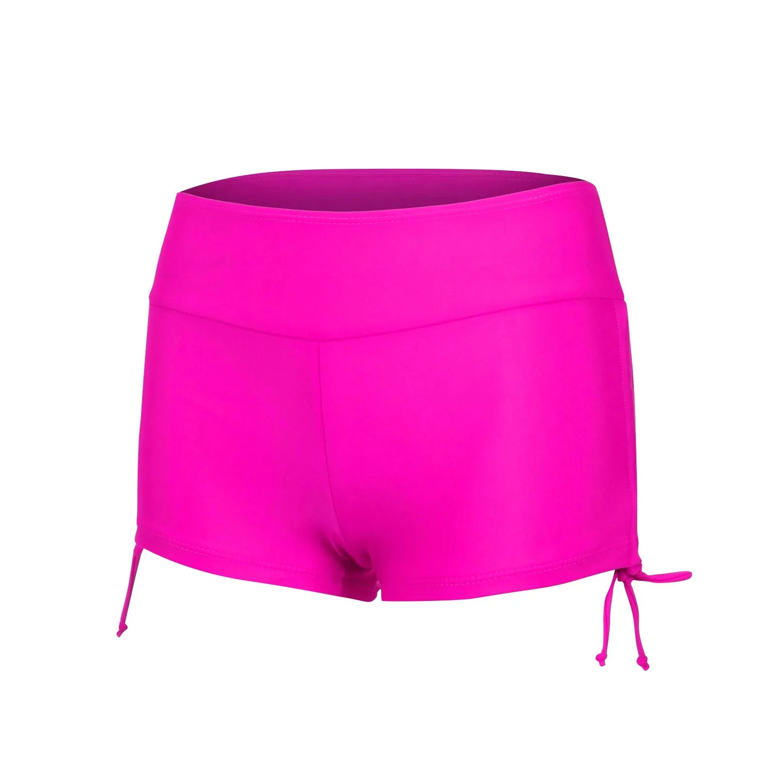 Women'S Summer Swimwear Briefs Solid Colored Boxer Beach Shorts High Waist Side Adjustable Drawstring Elastic Sports Swimsuit - Sun Studio