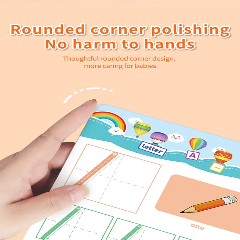 Reusable Pen Control Training Book for Children Magical Tracing Workbook Montessori Educational Calligraphy Practice Copybook - Sun Studio
