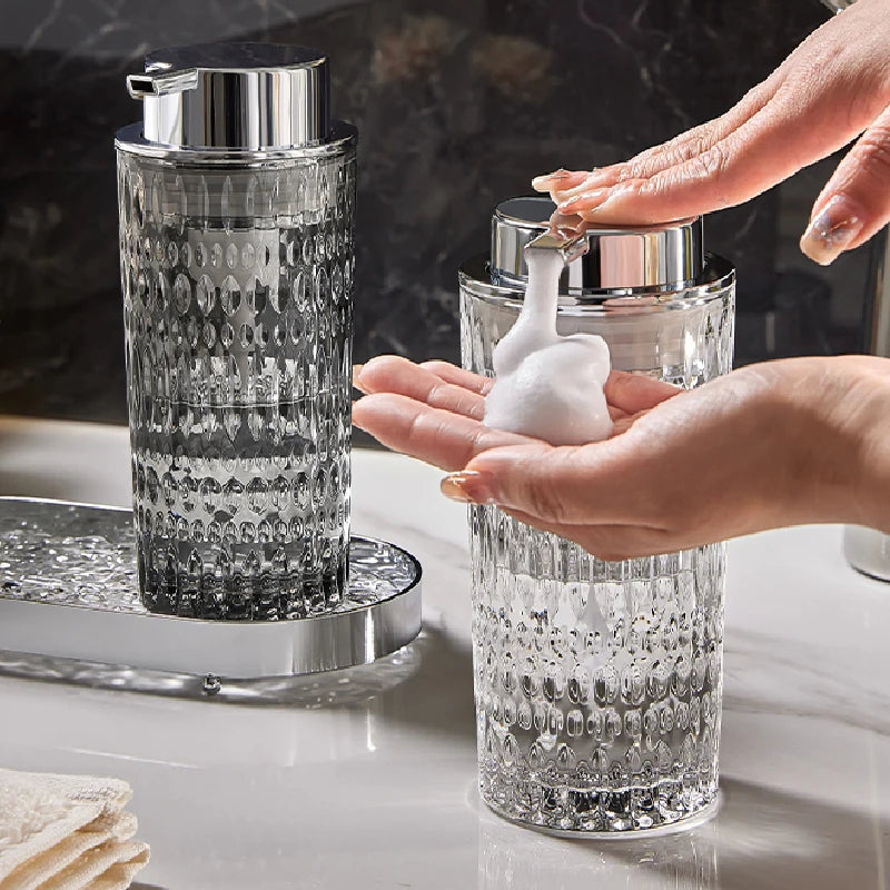 Glass Bubbler Emulsion Bottle Bathroom Soap Bottle Hand Sanitizer Shampoo Water Bottle Bathroom Decoration Bathroom Accessories - Sun Studio