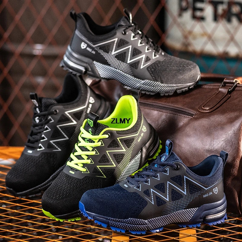Fashion Safety Shoes Men Steel Toe Sneakers Puncture Proof Breathable Work Safety Boots Man Comfy Work Shoes Male Security Boots - Sun Studio