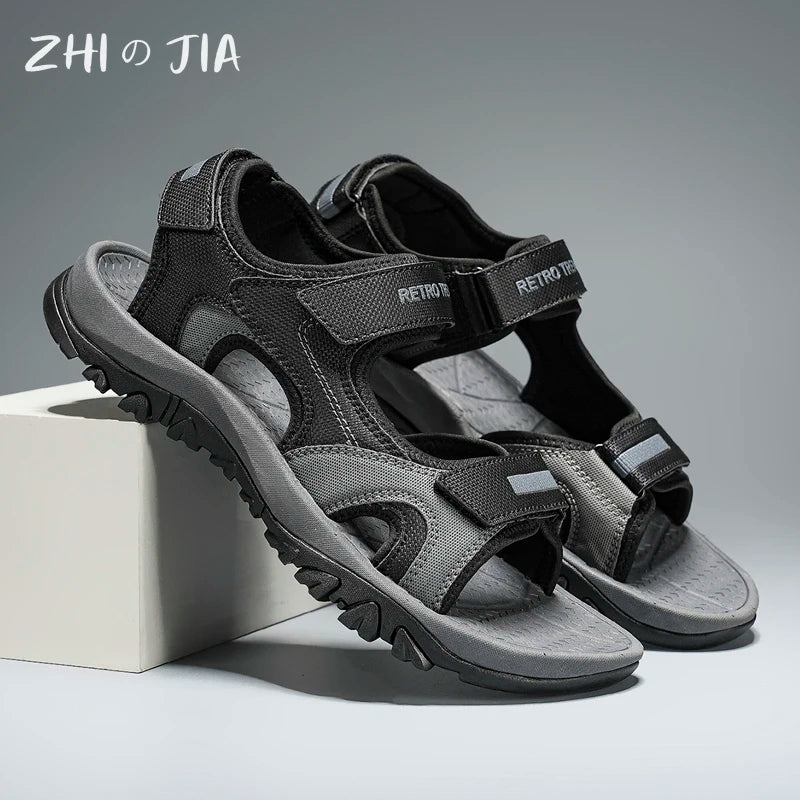 Summer New Sandals Men's Water Beach Breathable Quick Drying Shoes Comfortable Flat Bottom Non slip Sandals Driving Shoes - Sun Studio