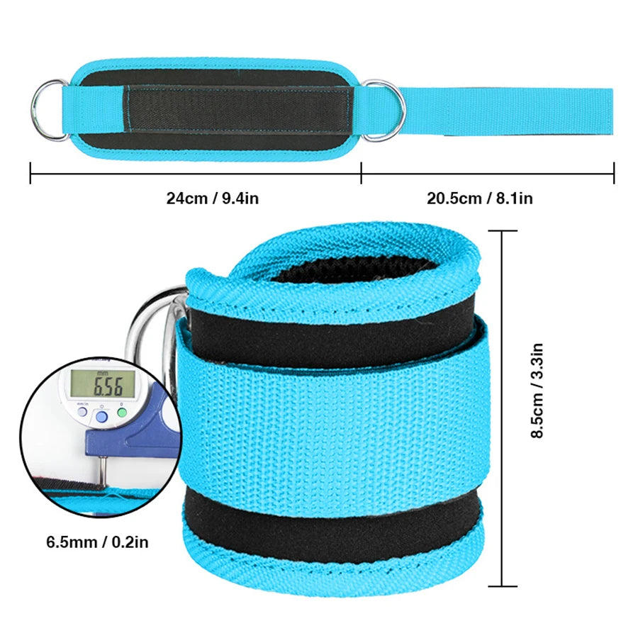 Gym Ankle Straps Double D-Ring Adjustable Neoprene Padded Cuffs Ankle Weight Leg Training Brace Support Sport Safety Abductors - Sun Studio