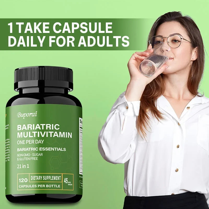 Bariatric Multivitamin Supplement - Contains 21 Vitamins and Minerals To Promote Overall Health and Maintain Energy Levels - Sun Studio