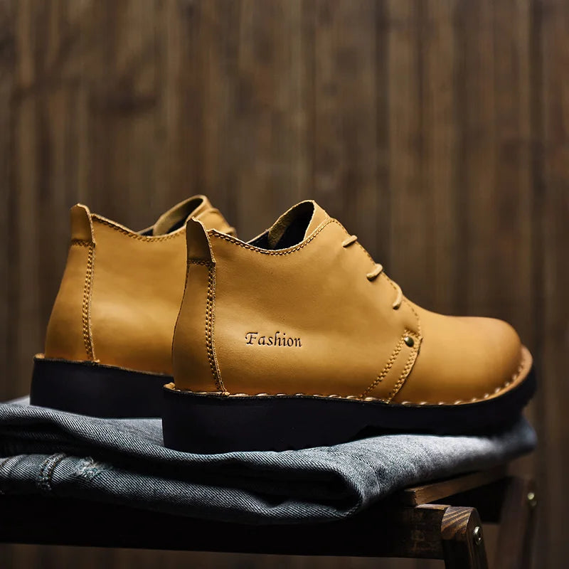 VIPOL Tooling Boots for Men Retro Leather Shoes Comfortable Platform Leisure Flats Classics Outdoor Leisure Men's Boot - Sun Studio