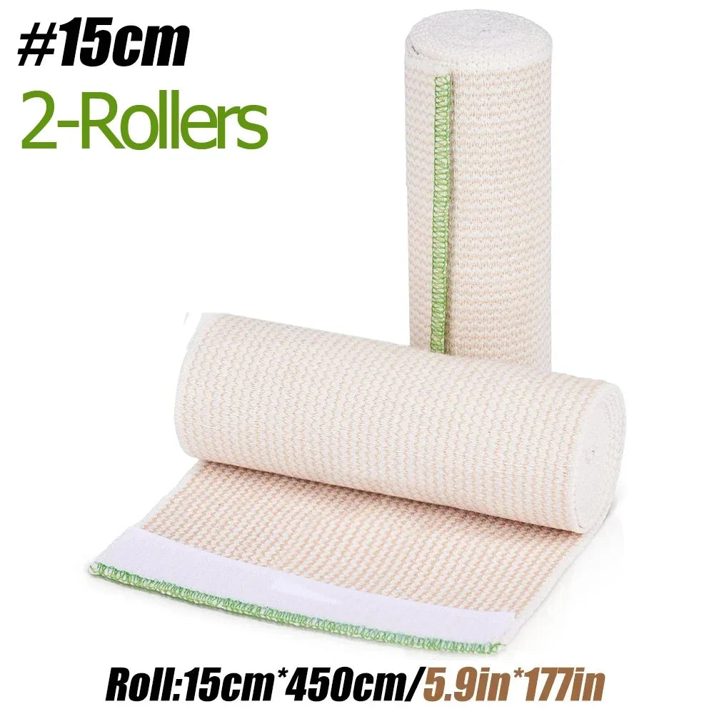 2 Pack Elastic Bandage Wrap, Compression Wrap Bandage for Legs, Ankle, Knee, Tummy, Body, Lymphedema Wraps for Legs, Latex-Free - Sun Studio