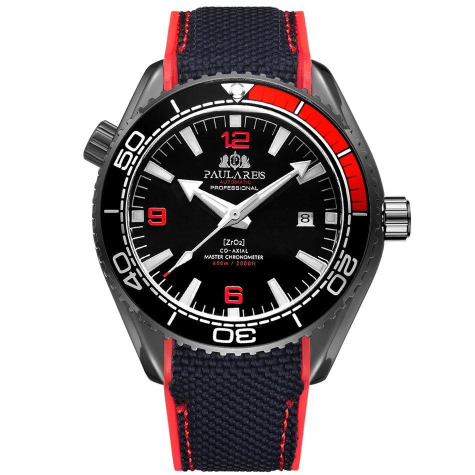 Luxury Automatic Mens Watch High Quality Mechanical Self Wind Movement Rubber Strap Waterproof Luminous Calendar Mens Watches