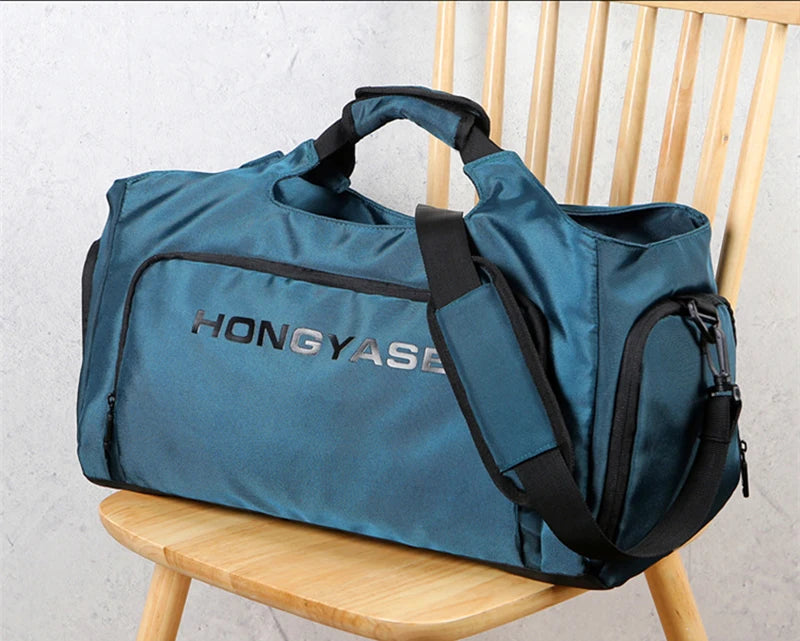 Gym Sports Bag for Men Travel Fitness Duffle Shoe Pocket Luggage Duffel Waterproof Tote Handbags Weekend Shoulder Outdoors Bag - Sun Studio