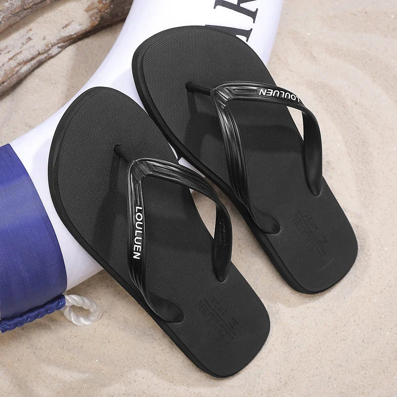 New men's flip flops with soft sole, comfortable, open toe flip flops for indoor and outdoor walks, summer beach flip flops for - Sun Studio