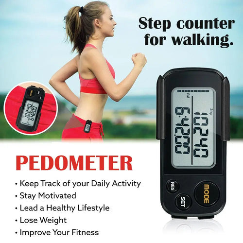 1PC Pedometer Step Walking 3D Digital Pedometers Steps Watch Women Pocket Stopwatch Exercise Step Miles Counter Electronic K8S0 - Sun Studio
