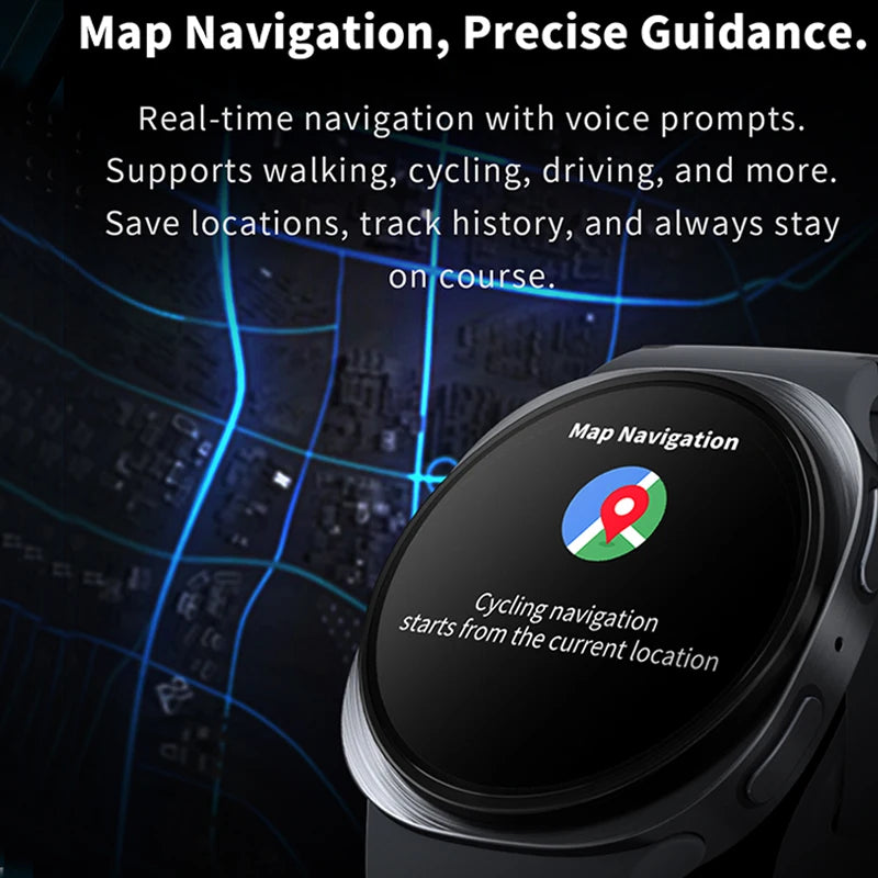 Watch 8 Mini GPS Track Smart Watch Men Women Map Navigation Bluetooth Call NFC IP68 Waterproof Compass Sport Smartwatch 2025 New - Sun Studio