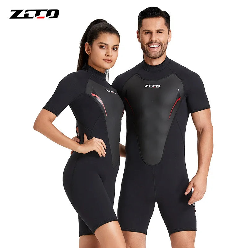 3MM Neoprene Wetsuit Short Sleeve Surfing  Men Keep Warm Swimsuit Scuba Free Diving Suit Snorkeling Suits Women Swimwear - Sun Studio