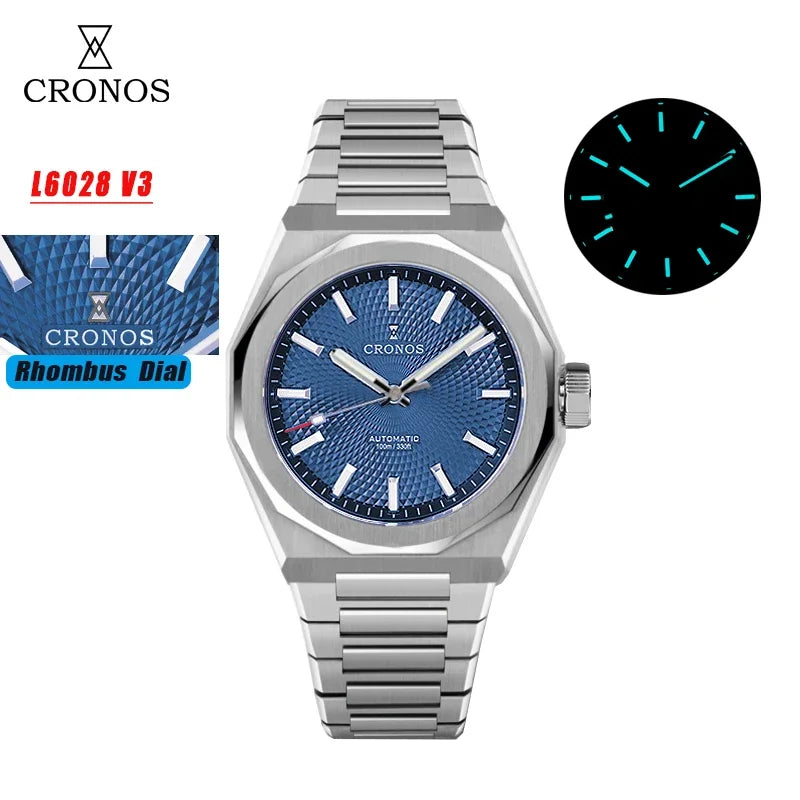 2025 Cronos L6028 New Dial Limited 39mm PT5000 See-through Caseback Men Automatic Wristwatches 10ATM Lumious V3 Watches for Men - Sun Studio