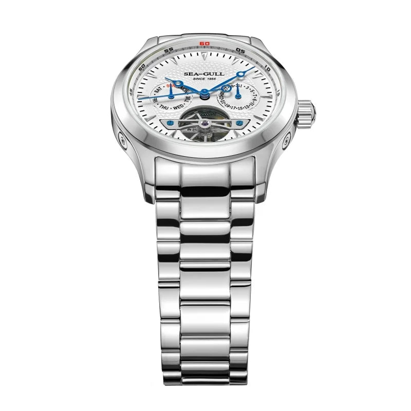 Sea-Gull Mechanical Men's Watch Hollow Flywheel Automatic Watch Multifunction 316L Stainless Steel Calendar Brand Watches M160S - Sun Studio