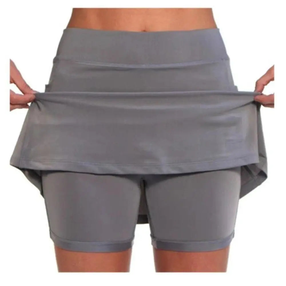 Fitness Sports Skirt Shorts High Waist Breathable Running Tennis Golf Shorts with Pockets Casual Slim Knee-Length Bottoms - Sun Studio