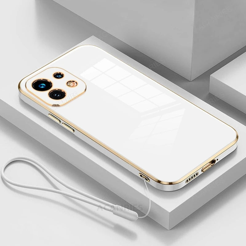 Xiaomi11lite Luxury Plating Silicone Case On For Xiaomi Mi 11 Lite 5g Ne Mi11lite 4g Lanyard Shockproof Back Cover Mi11t 11t Pro - Sun Studio