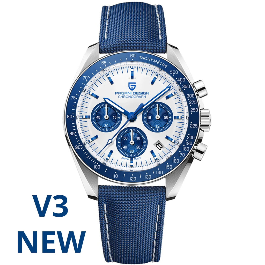 PAGANI DESIGN Moon Watches Men Quartz Watch For Men Auto Date Speed Sport Chronograph AR Sapphire Mirror Wrist watch 2025 New