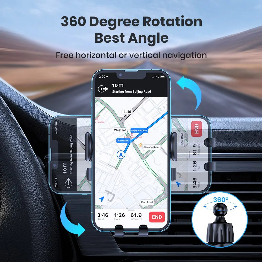 Universal Car Phone Holder 360° Rotatable Stand For Cell Phone Gravity Auto Phone Holder In Car Air Vent Clip Mount GPS Support - Sun Studio