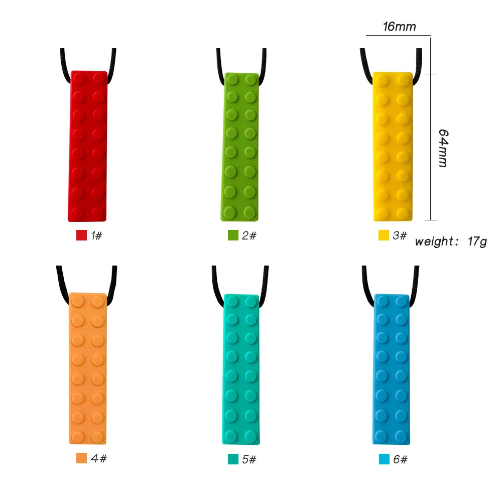1pcs Silicone Teether Kids Chew Necklace Sensory Chewy Pendant Oral Motor Toys Therapy Tools for Autism ADHD chidren's goods - Sun Studio