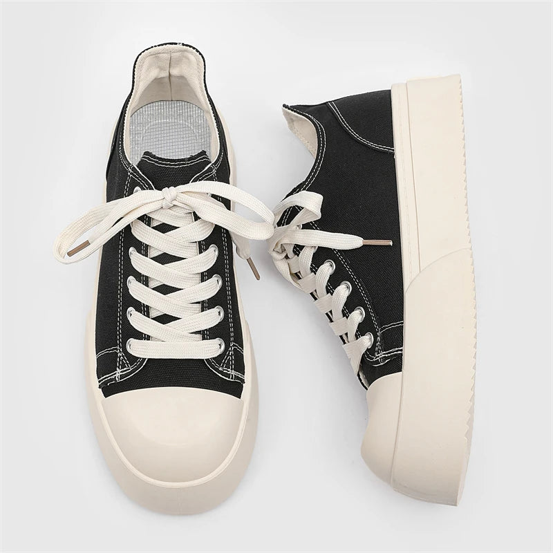 Canvas Platform Sports Shoes Fabric Outdoor Shoes for Men Skateboard Soft and Comfortable All-match Wear-resistant Non-Slip New - Sun Studio