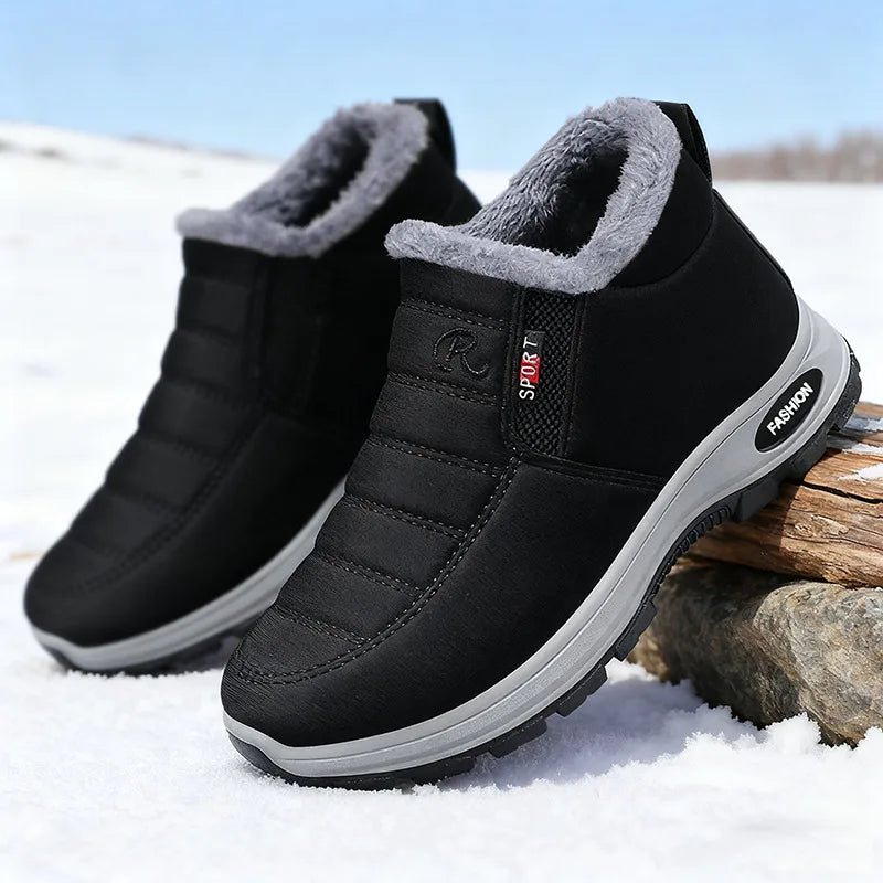 Men Boots Brand Climbing Shoes Men's Outdoor Sports Cotton Oes Winter Fce Lined High Top Thi Bot Climbing Casual Warm Boots - Sun Studio
