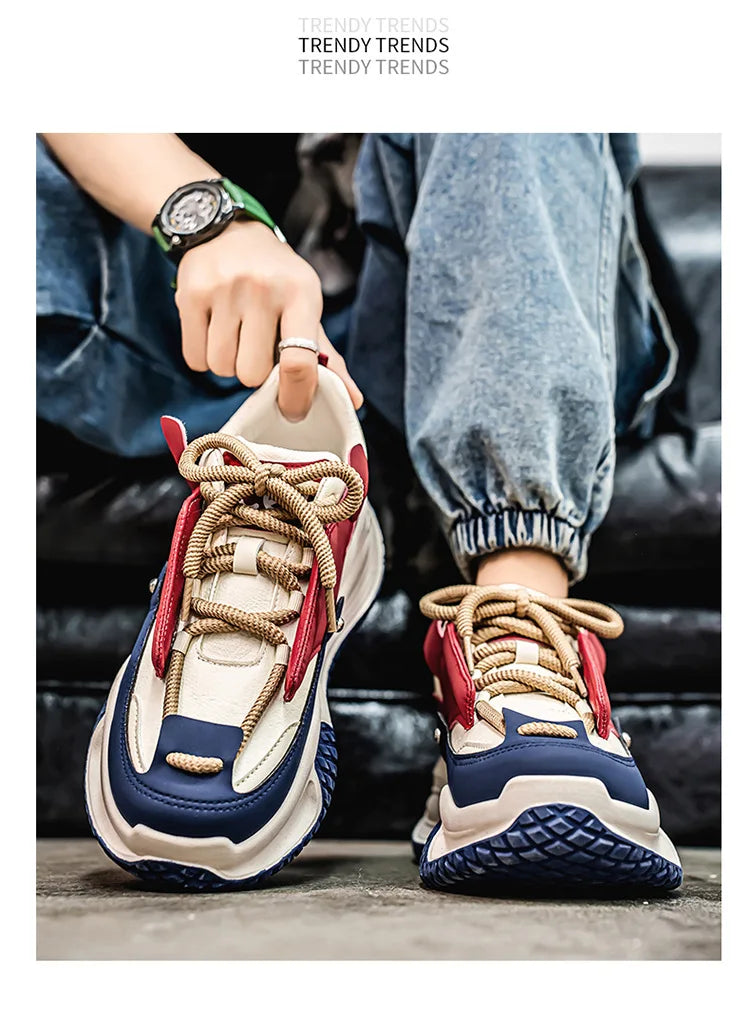 New Youth Thick Bottom Casual Sneakers Korean Edition Men's Versatile Breathable Running Shoes High Quality Zapatos para hombres - Sun Studio