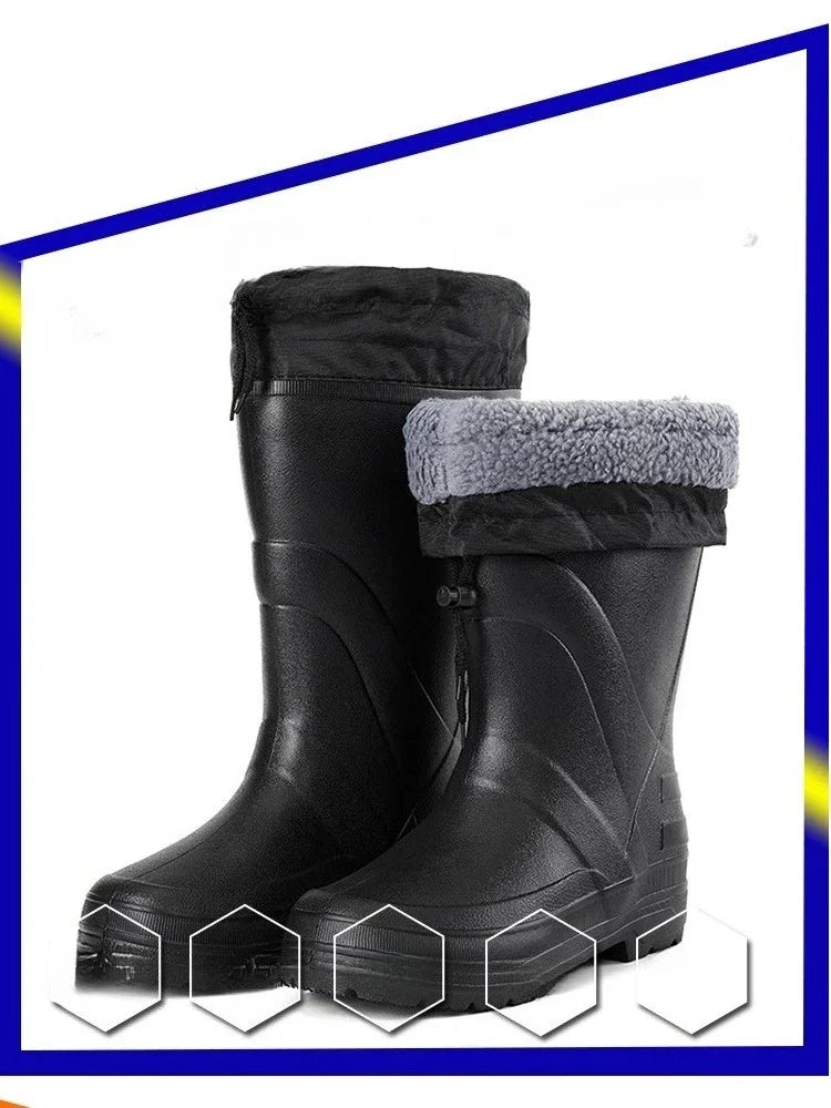 2025 New Men Rain Boots High Quality EVA Waterproof Shoes Men Platform Snow Boots Outdoor Non-slip Fishing Shoes Men Rain Shoes - Sun Studio