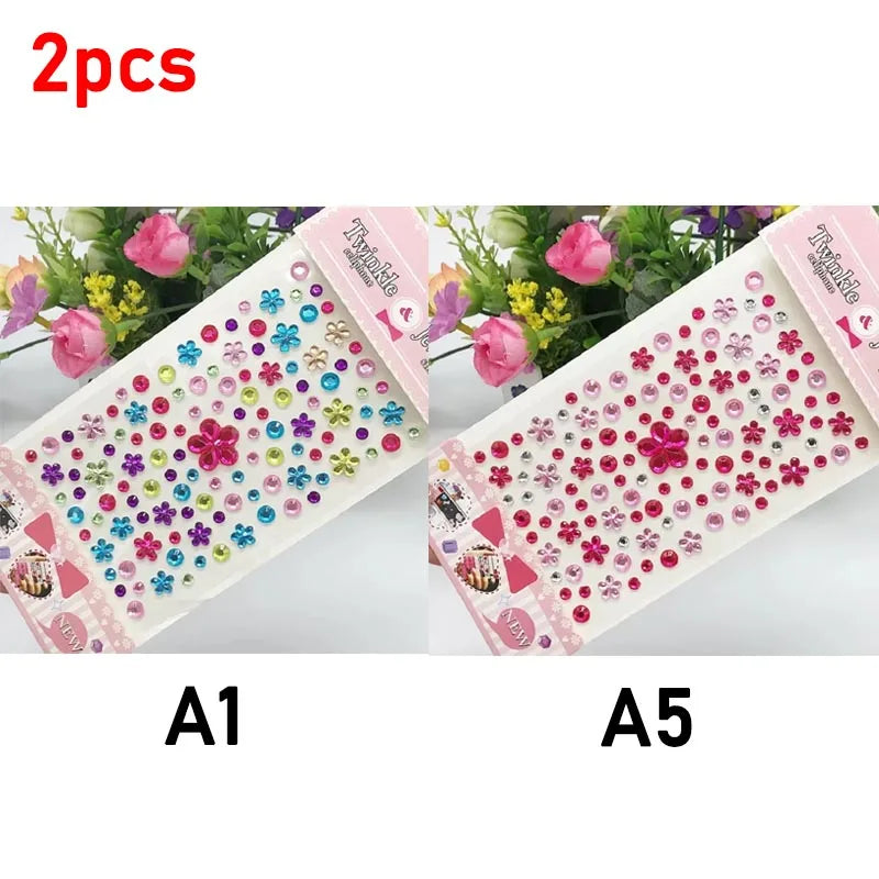 Glitzer Gesicht Aufkleber für Kinder Strasssteine für Augen Gesicht Diamanten Helle Aufkleber Festival Makeup Juwelen Aufkleber ZS006