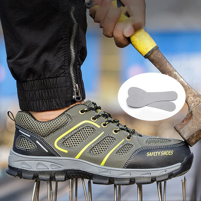 NYWOOH Male Steel Toe Safety Shoes Indestructible Construction Work Shoes Protection Footwear Breathable Hiking Boots For Men - Sun Studio