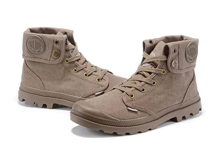 PALLADIUM Pallabrouse Dark Brown Sneakers Men/Women High-top Army Leisure Ankle boots Canvas Casual Shoes Anti-Slip Shoes 36-45 - Sun Studio