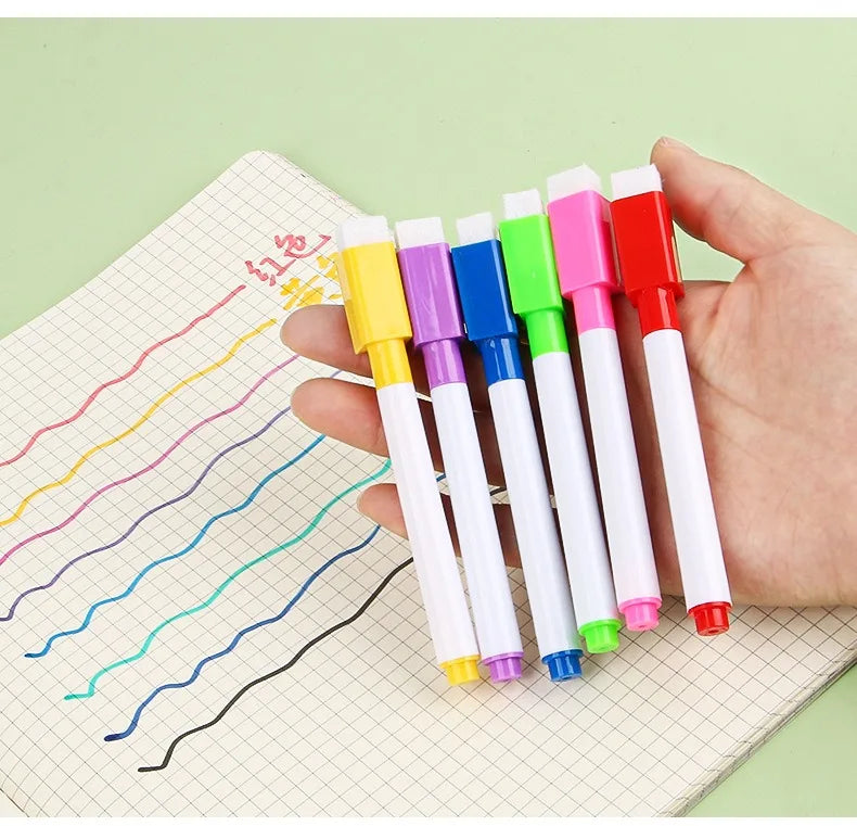 100/5Pcs Dry Erase Whiteboard Markers Set, Washable Pens with Magnetic Eraser for Office Whiteboards & Art Supplies - Sun Studio