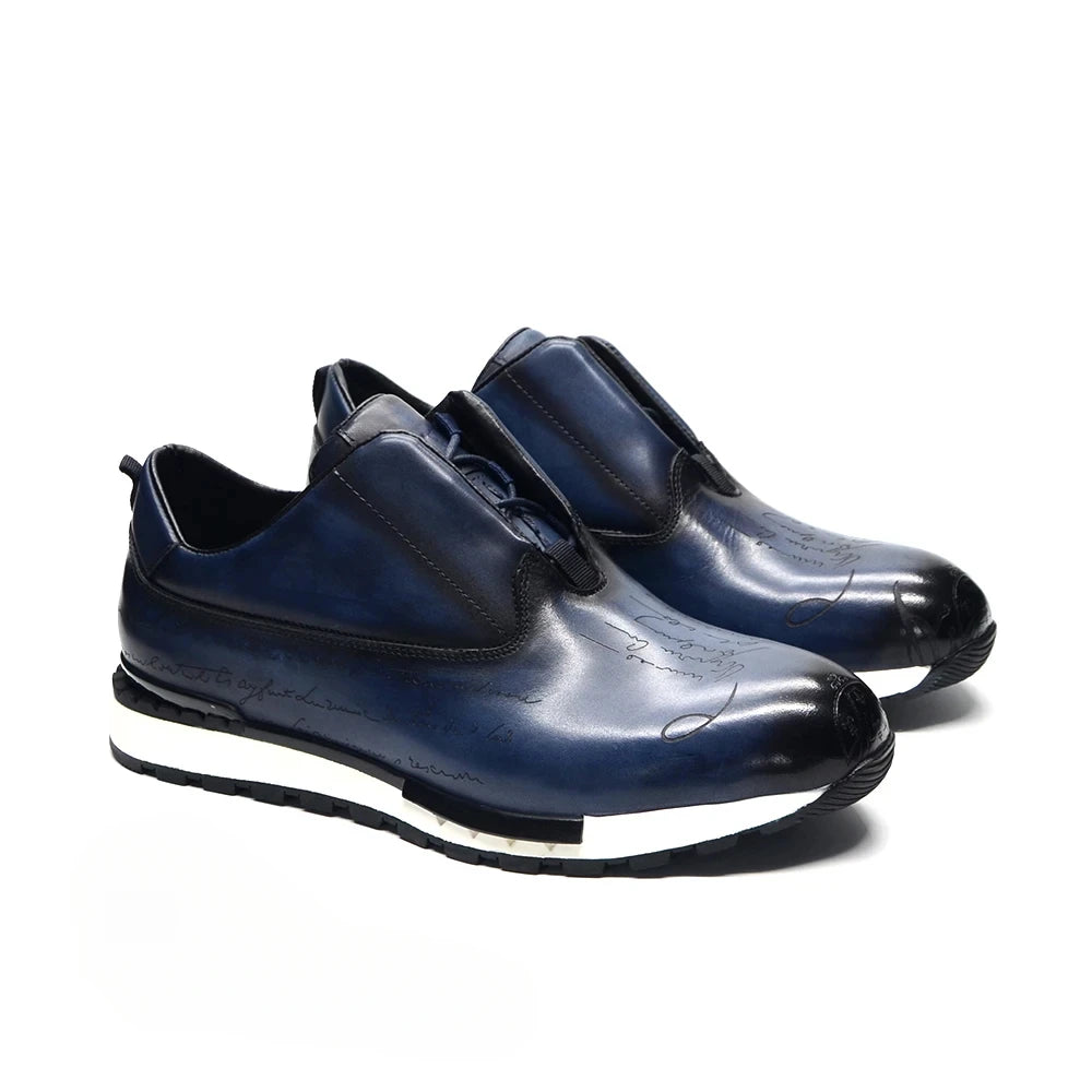 Luxury Brand Style Casual Sneakers Men's Shoes Genuine Leather Lace-up Basic Outdoor Footwear Daily Male Fashion Oxford Shoes - Sun Studio