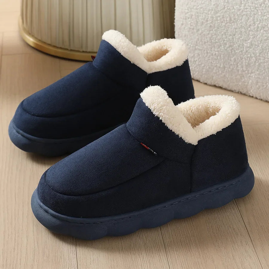 Warm Furry House Slippers Women Men Winter New Fashion Comfort Plush Slippers Home Indoor Outdoor Soft Thick Sole Cotton Shoes - Sun Studio