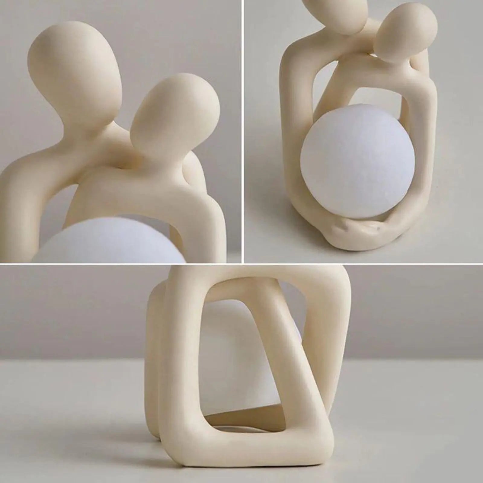 Heartwarming Loving Couple Resin Statue - A Timeless Modern Home Decor Accent for Bookshelves, Office Desks, and Nightstands - Sun Studio