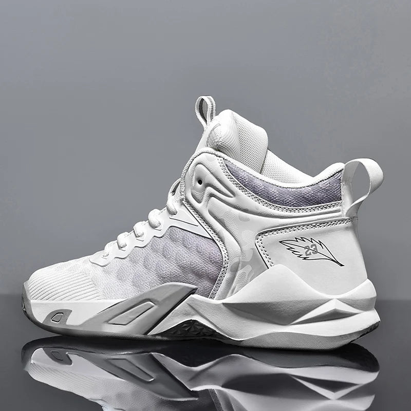Basketball Shoes, Men's Outdoor Sports Shoes, Men's Shock-Absorbing High-Top Student Practical Basketball Shoes, Mesh Breathable Casual Shoes - Sun Studio