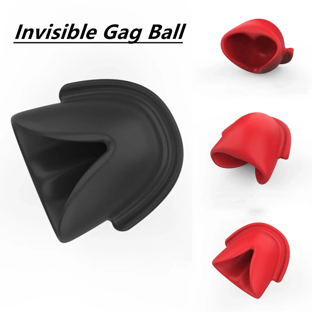 Silicone Gag Ball New Invisible Fixed Tongue Gag Ball Sm Bondage Erotic Games Props for Couples Adult Toys Erotic Products 18+ - Sun Studio