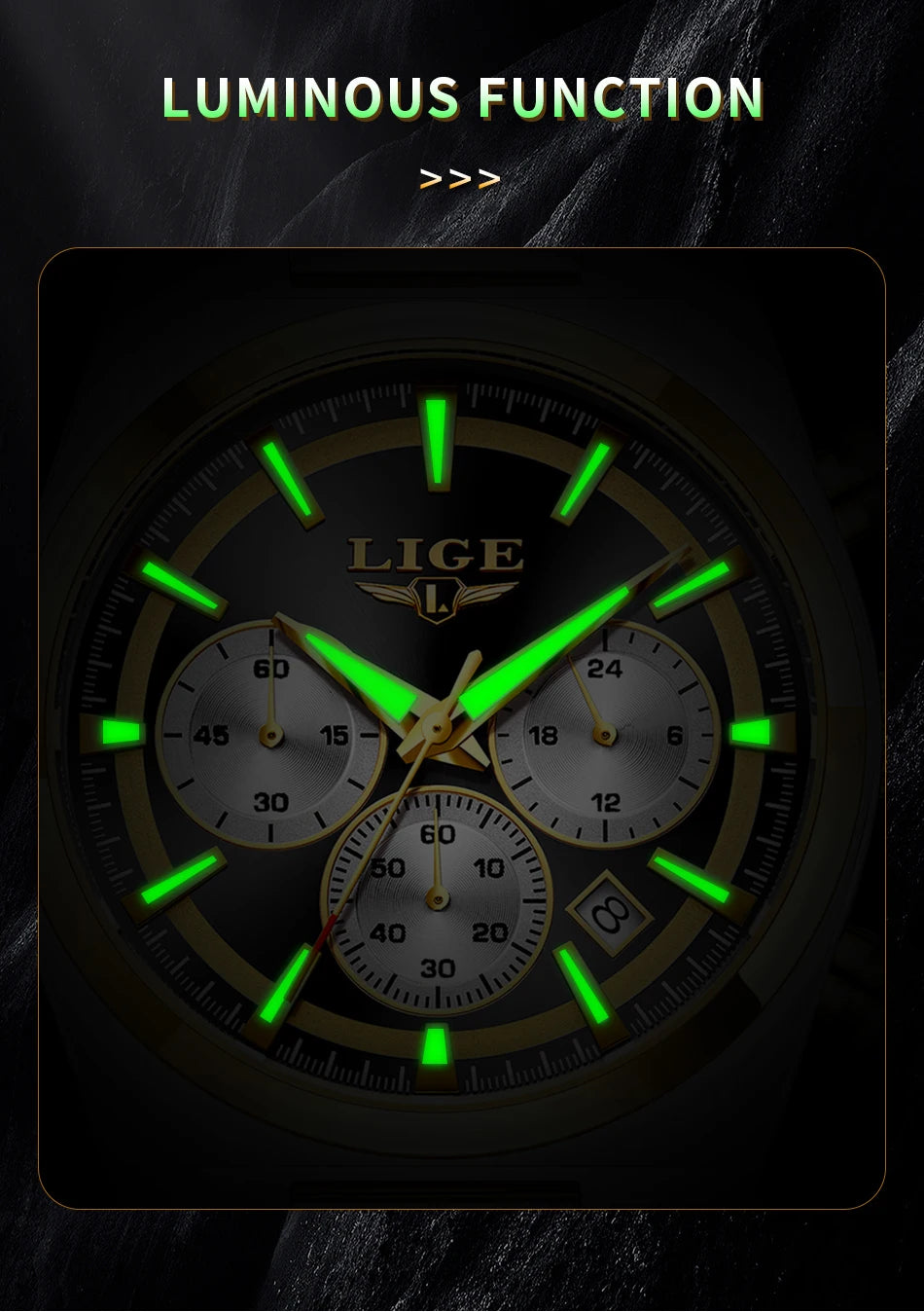 LIGE Top Luxury Man Quartz Watch Waterproof Luminous Date Chronograph Watches For Men Stainless Steel Fashion Men's Watch Reloj - Sun Studio