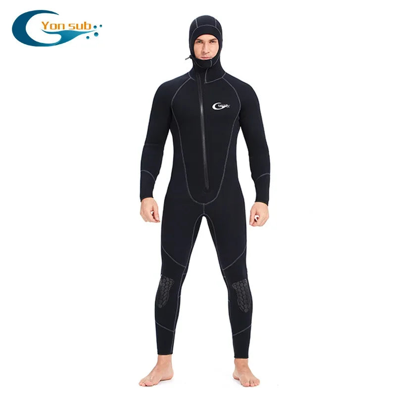 YONSUB Scuba Front Zipper 5MM Long or Short Sleeves Neoprene Men Diving Snorkeling Wetsuit Underwater Hunting Surfing Swimsuit - Sun Studio