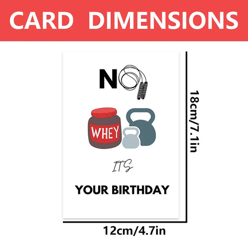 1pc, No Way Gym Card, man Gym Gifts, Gym Card for Him, Birthday Card, Funny Gym Card, Gym Birthday, Creative Gym Card. - Sun Studio