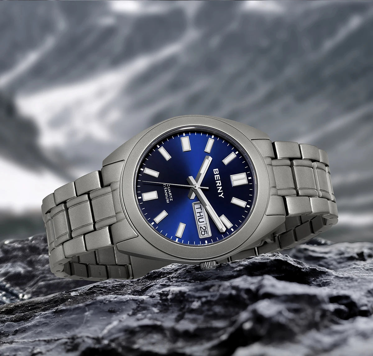 BERNY Titanium Watch for Men Supper Light Weight Wristwatch Super Luminous Sapphire 10ATM Waterproof Sport Field Quartz Watches - Sun Studio