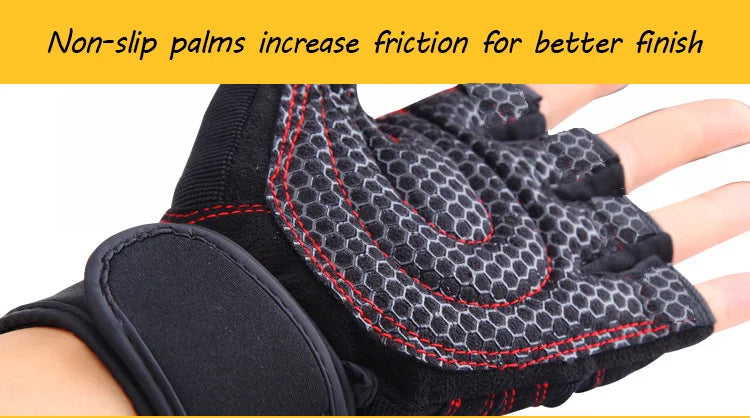 Gym Gloves for Men Women Fitness Weight Lifting Wristband Gloves Body Building Training Sports Exercise Cycling Glove Shockproof - Sun Studio