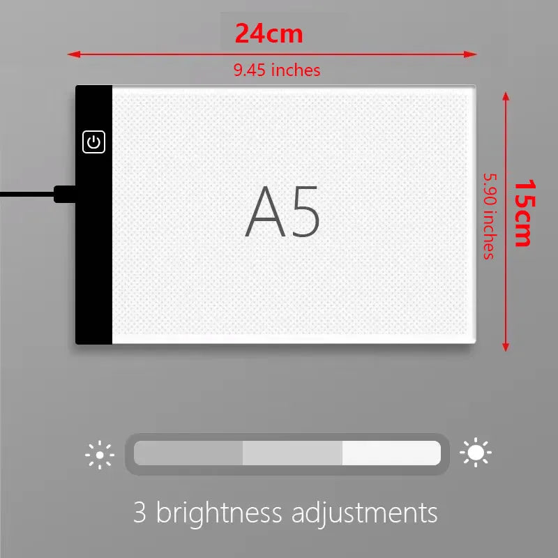 A4/A5 LED copying board, 3-level dimming copy table, drawing puzzle toy, gift, dimmable children's Painting board - Sun Studio