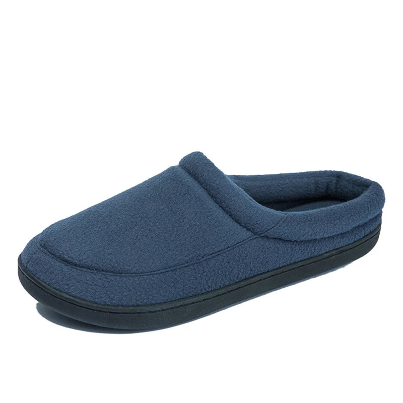 Men Slippers Black New Winter Suede Slippers Warm Indoor Slipper Waterproof Home House Shoes Men Warm Velvet Fur Knitting Shoes - Sun Studio